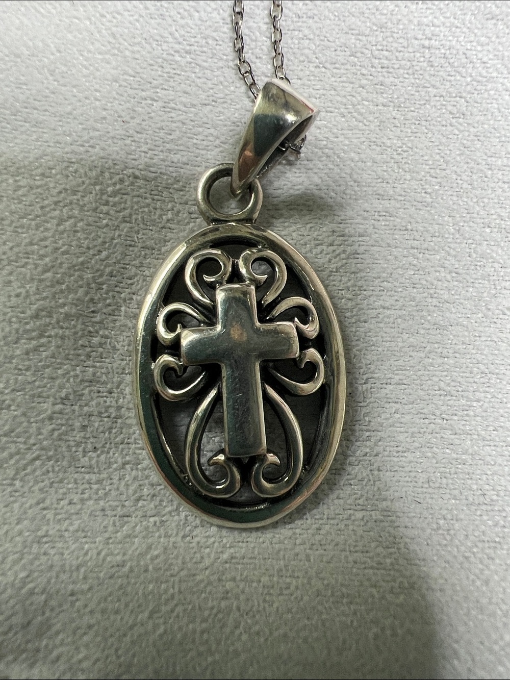 Sterling Silver Cross Pendant Necklace - Silver